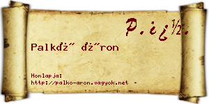 Palkó Áron névjegykártya